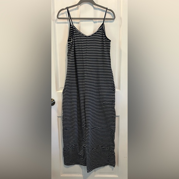 Simple by Suzanne Betro - Navy and White Striped Jumpsuit - size Small - Picture 1 of 7